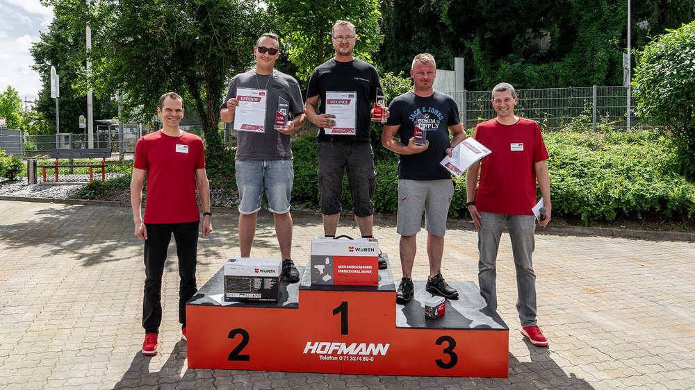 Die drei Gewinner beim StaplerCup 2024 inklusive Axel und Ulrich Hofmann